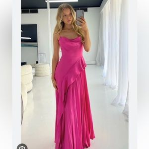 ACLER pink pleated OSullivan gown NWT
